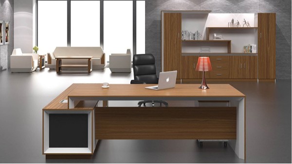 現代時尚板式老板辦公桌大班臺