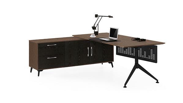 簡約時尚單人鋼木轉角經理辦公桌椅